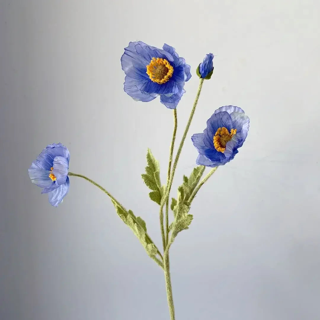 Artificial Silk Poppy Flowers Bouquet