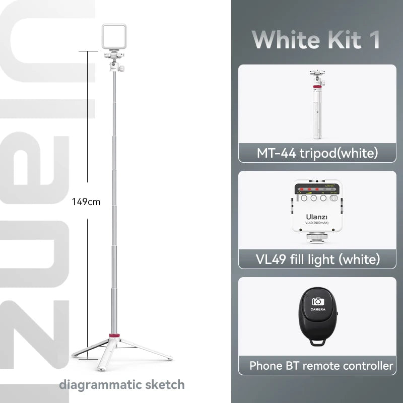 Ulanzi MT-44 Extend Livestream Tripod Stand 42inch Tripod with Phone Mount Holder Vertical Shooting Phone DSlR Camera Tripods