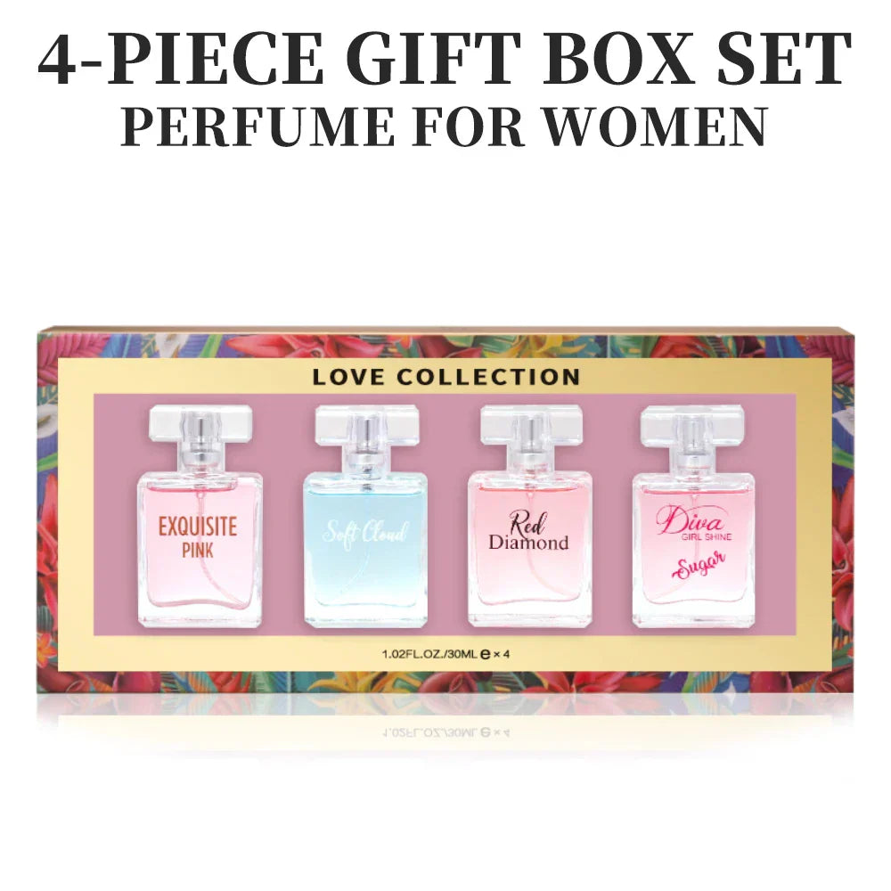 Women's Love Collection Fragrance Set Eau De Parfum Spray 4-Piece Gift Set Long Lasting 1.02 Fl Oz per Bottle