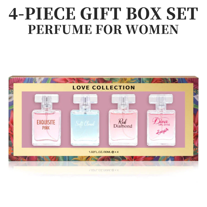 Women's Love Collection Fragrance Set Eau De Parfum Spray 4-Piece Gift Set Long Lasting 1.02 Fl Oz per Bottle