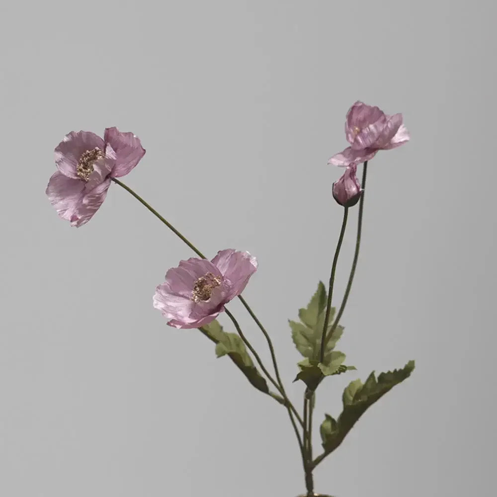 Artificial Silk Poppy Flowers Bouquet
