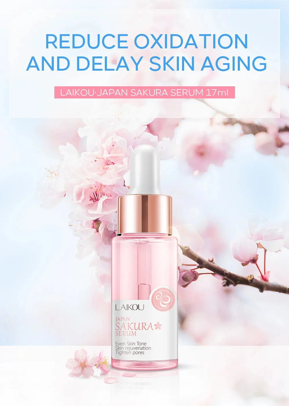 Japan Sakura Wrinkle Remover Face Serum Cream Anti-Aging Fade Fine Lines Lift Firming Vitamin C Whitening Rejuvenation Skin Care