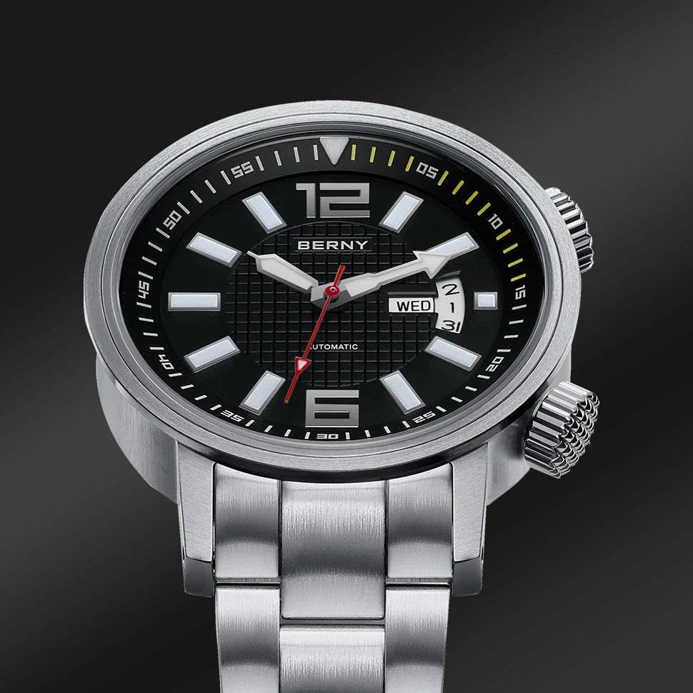 20Bar Diver Automatic Watch For Men Miyota 8205 Super Luminous Sapphire Swim Sport Mechanical Automatic Self Winding Wristwatch