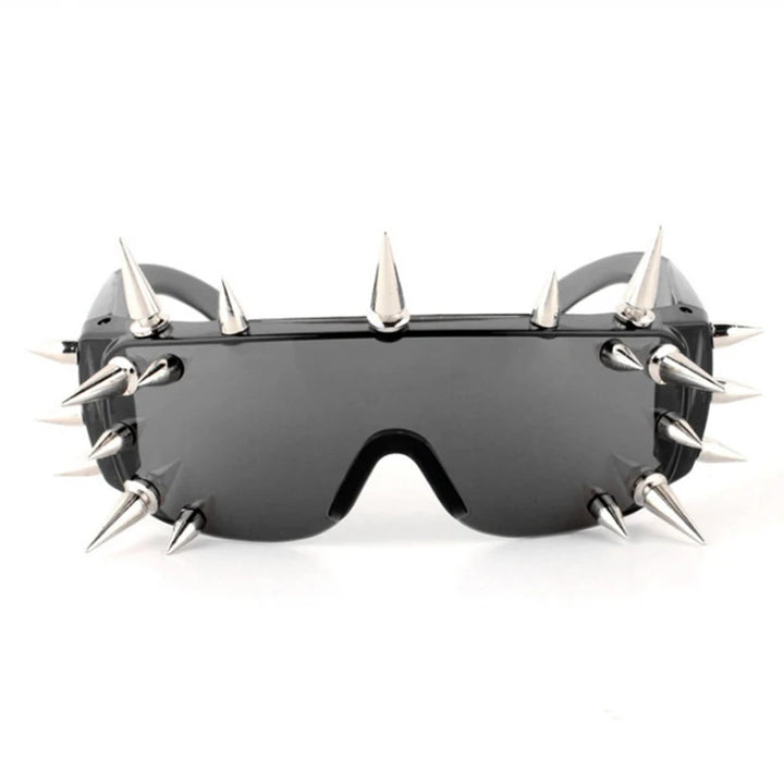Steampunk Rivet Cyber Spike Decor Goggles Wild Rock Sun Glasses Women Men Metal Punk Conjoined Sunglasses Trendy Cool Eyeglasses