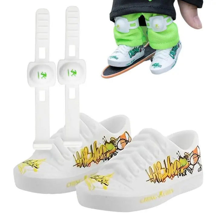 Finger Shoes Cool Mini Skateboard Shoes For Finger Breakdance Finger Knee Pads Finger Shoes Fingerboard Shoes Sneakers Shoes