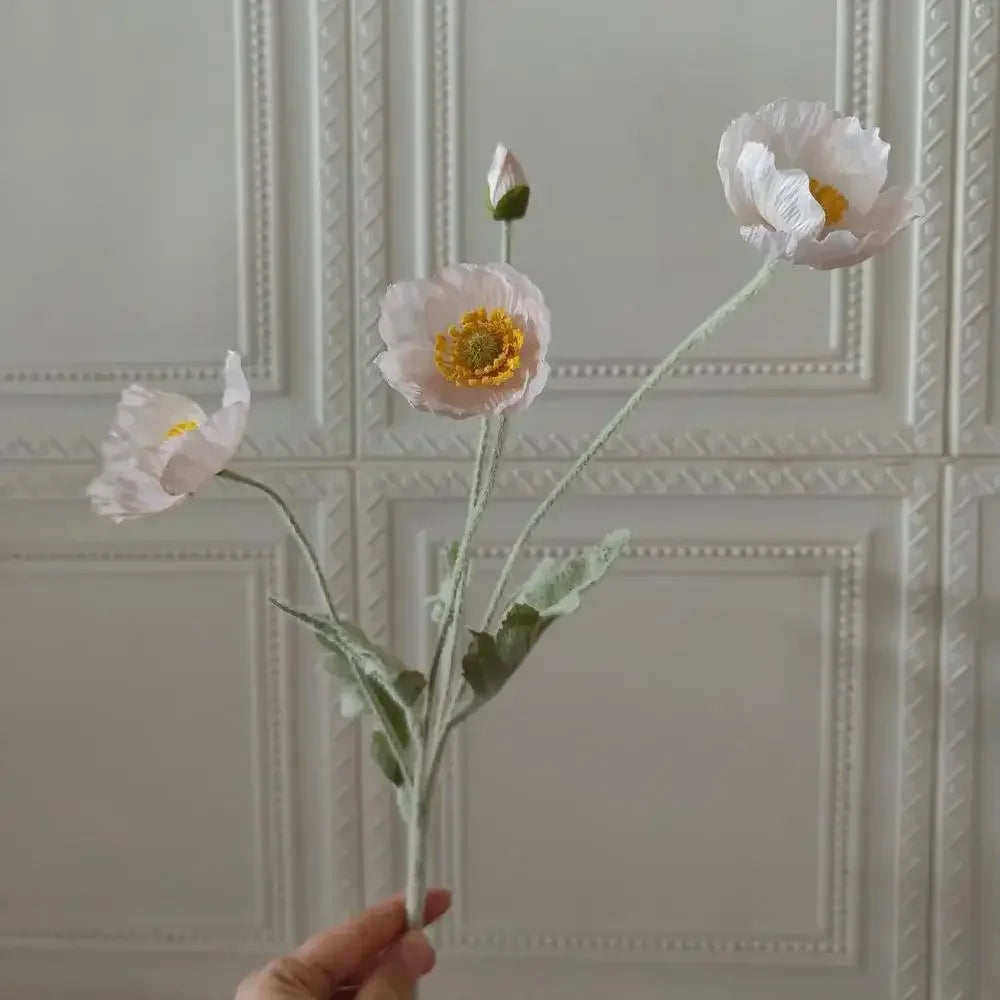 Artificial Silk Poppy Flowers Bouquet