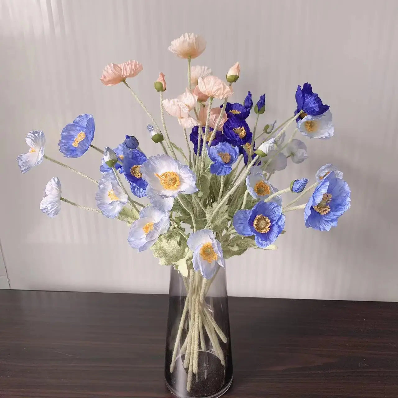 Artificial Silk Poppy Flowers Bouquet
