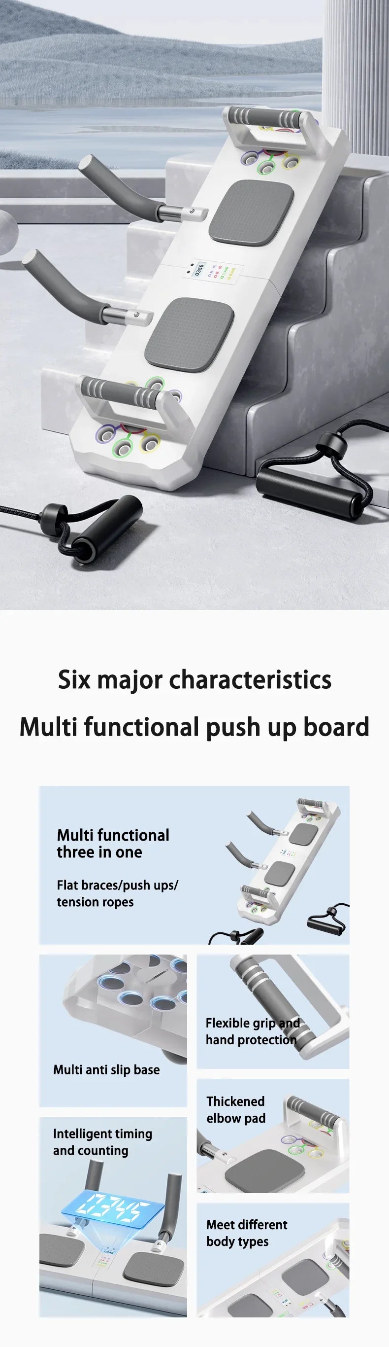 Push Up Stand Flat Support Trainer for Chest and Abdominal Muscles, Multifunctional Household Fitness Equipment Auxiliary Board