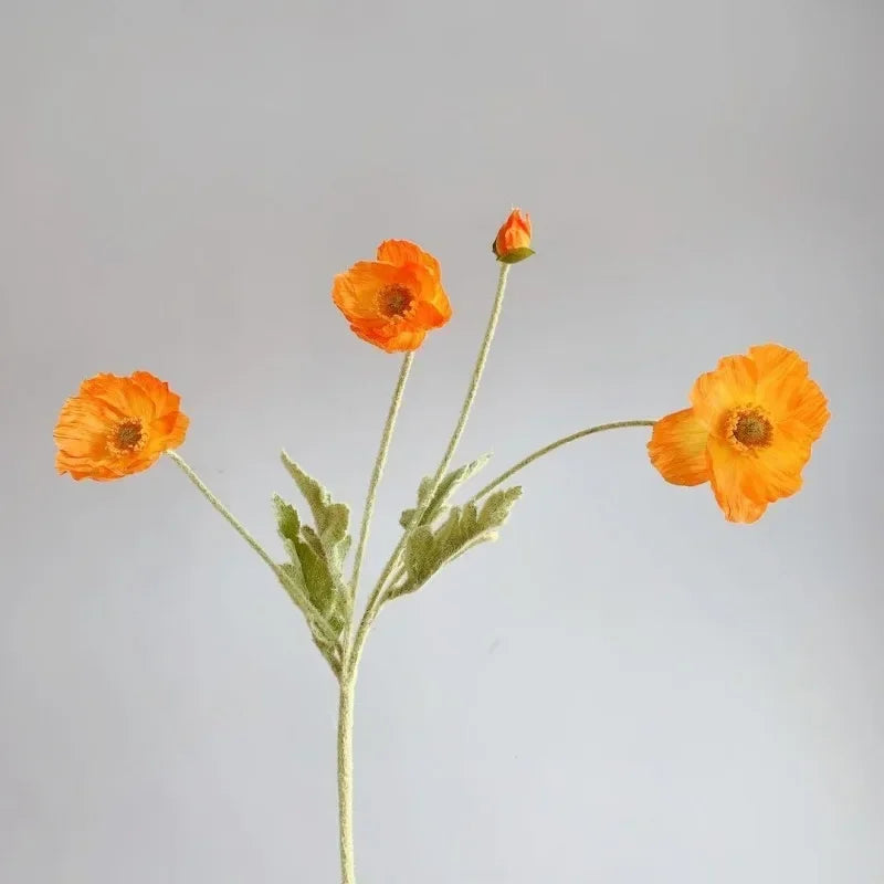 Artificial Silk Poppy Flowers Bouquet