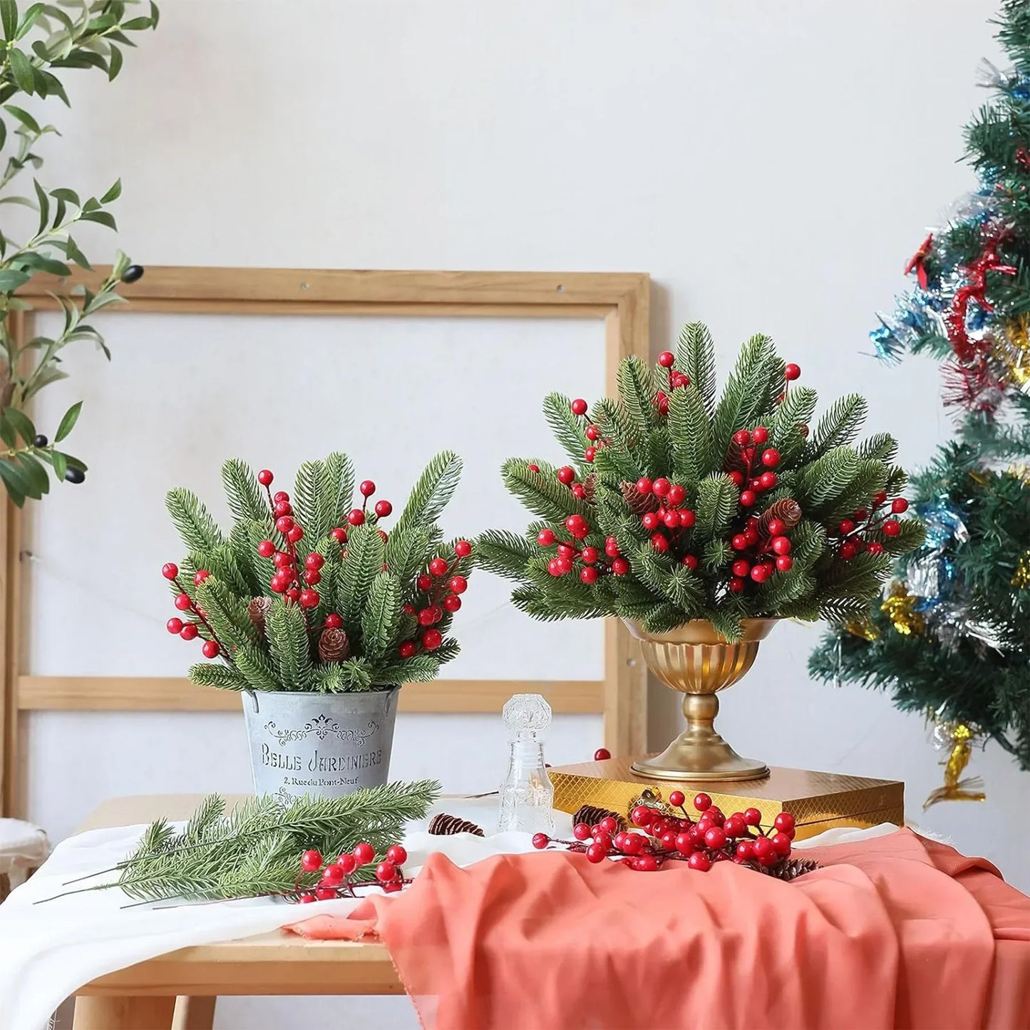 Artificial Pine Branches with Berries