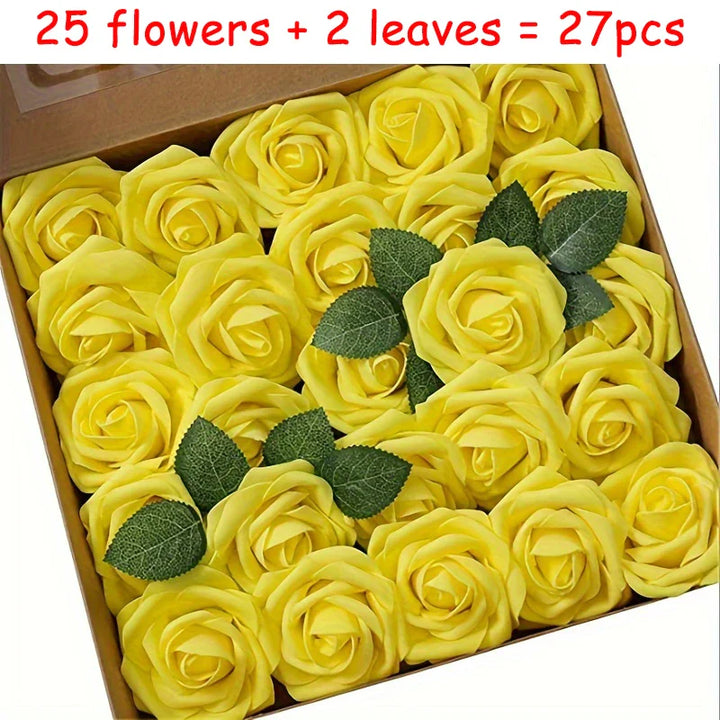 Artificial Roses with Stems