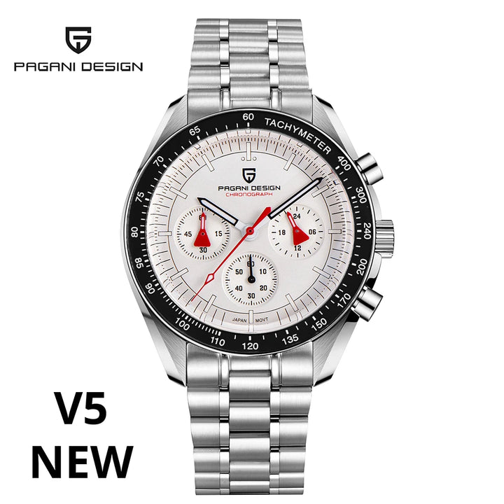 PAGANI DESIGN 2025 New Moon Men's Watches Luxury Quartz Watch For Men AR Sapphire Glass 100M Waterproof Wristwatch Chronograph