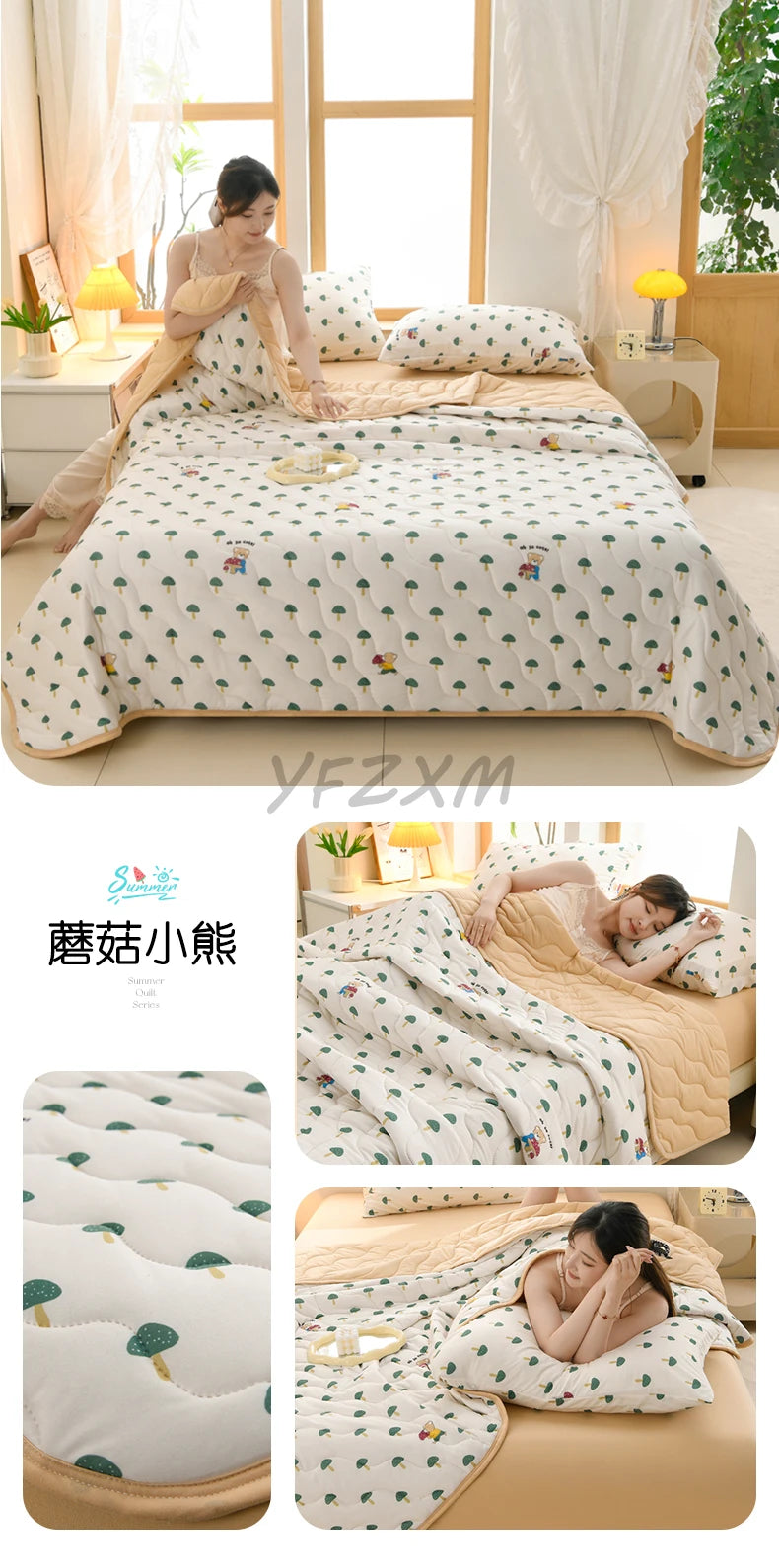 New Florals Spring Summer Blanket for Single Double Soft Skin-friendly Quilt Breathable Comfortable Air Conditioning Comforter