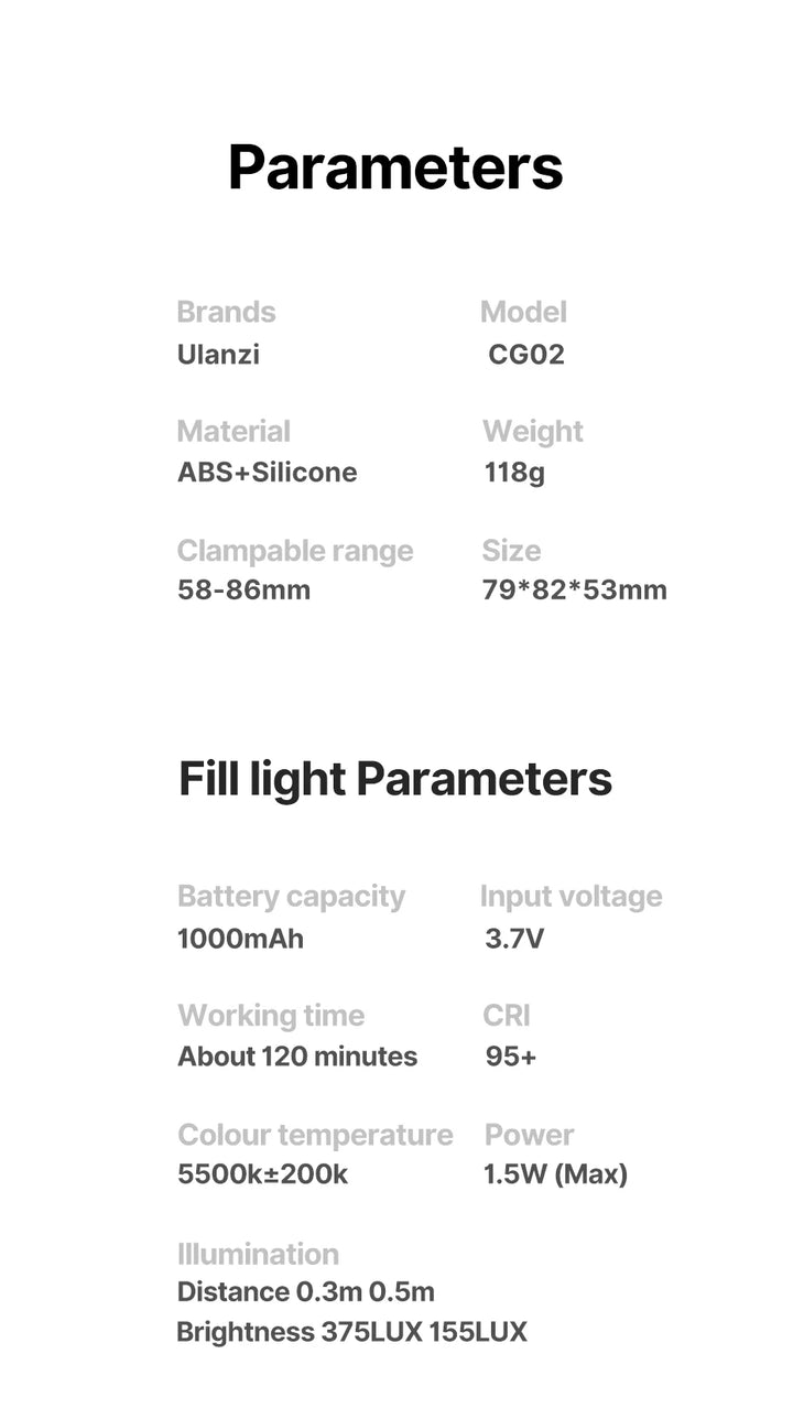 Ulanzi CG02 Smartphone Selfie Grip Wireless Bluetooth Handle with 5500k Fill Light Phone As Camera Photo Stabilizer