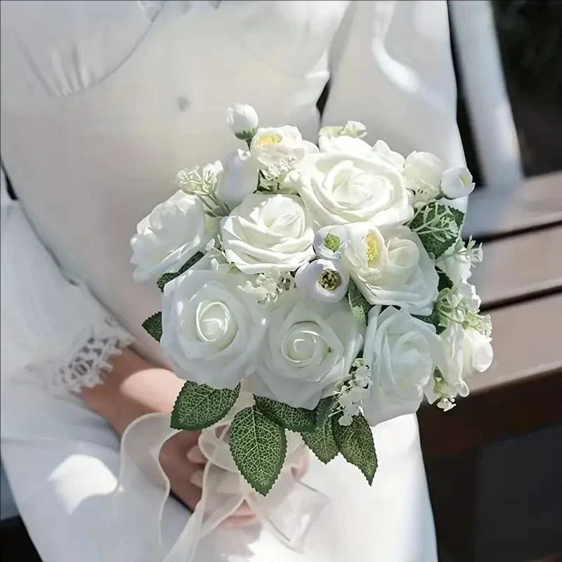 High-Grade White PE Rose Heads