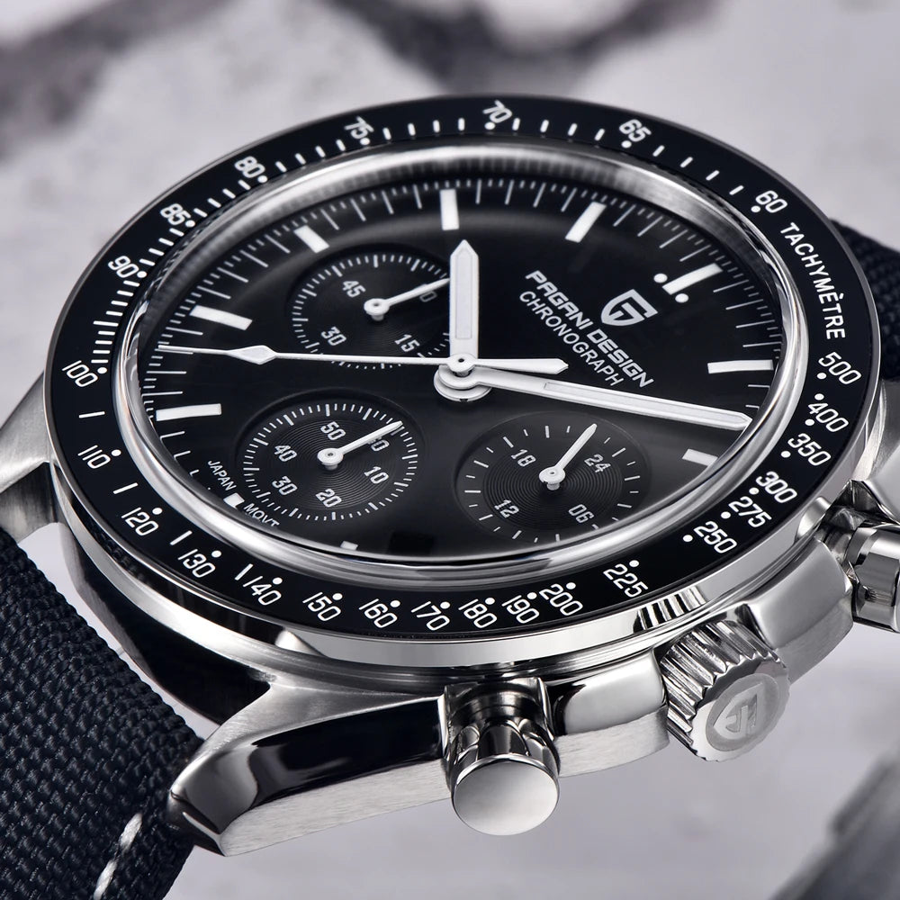 PAGANI DESIGN 2023 New Moon Watch For Men Quartz Multifunction Chronograph Sports Mens Watches Top Brand Luxury Sapphire Mirror