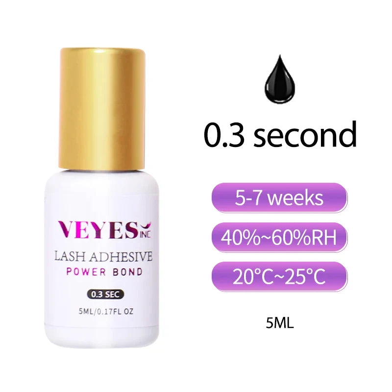 Veyes Inc 5ml Eyelash Extensions Glue Veyelash 1-2 Second Fast Drying Lash Adhesive 7 Weeks Retention Volume Glue Makeup Tools