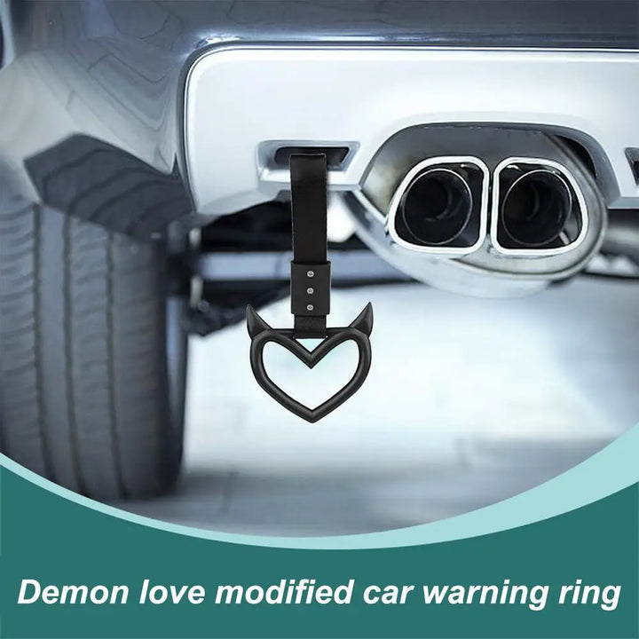 1Pcs New Handle Ring Heart Train Bus Hand Strap Styling Drift Charm Car Warning Tow Strap Hook Sticker