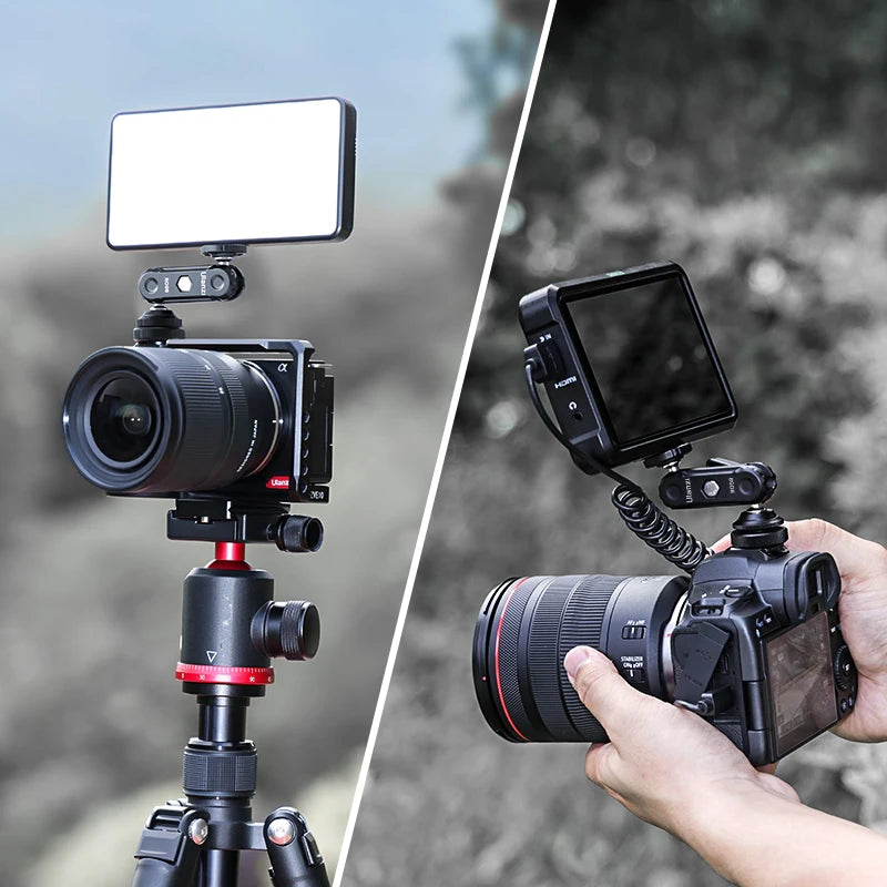 Ulanzi R098 Double Ball Heads Magic Arm with Cold Shoe Mount 1/4''  Screw for DSLR Camera Monitor Mic Video Light Super Clamp