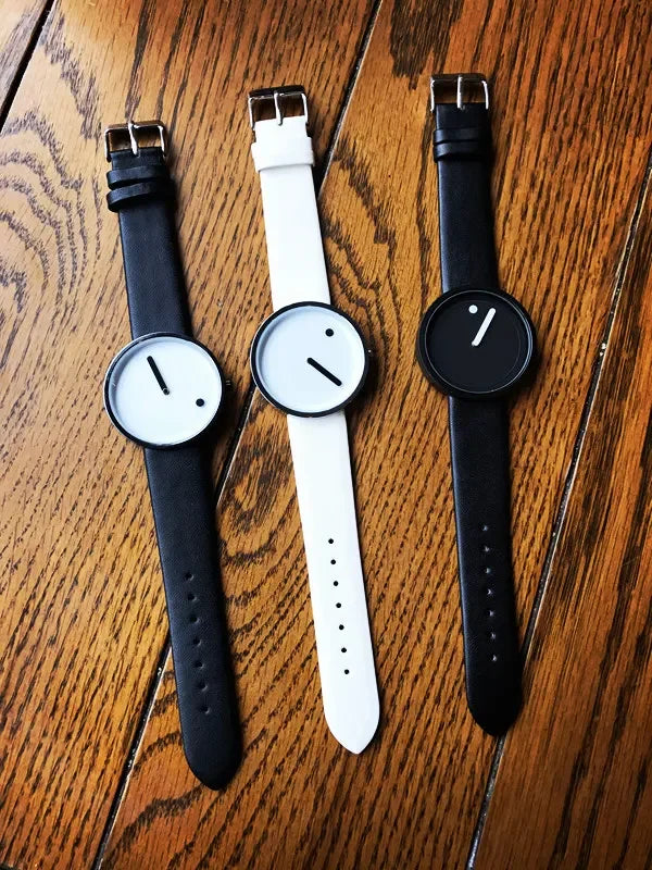 Geekthink Top Brand Creative Quartz Watch for Men Women Luxury Casual Leather Strap Quartz-Watch Simple Designer Fashion Clock