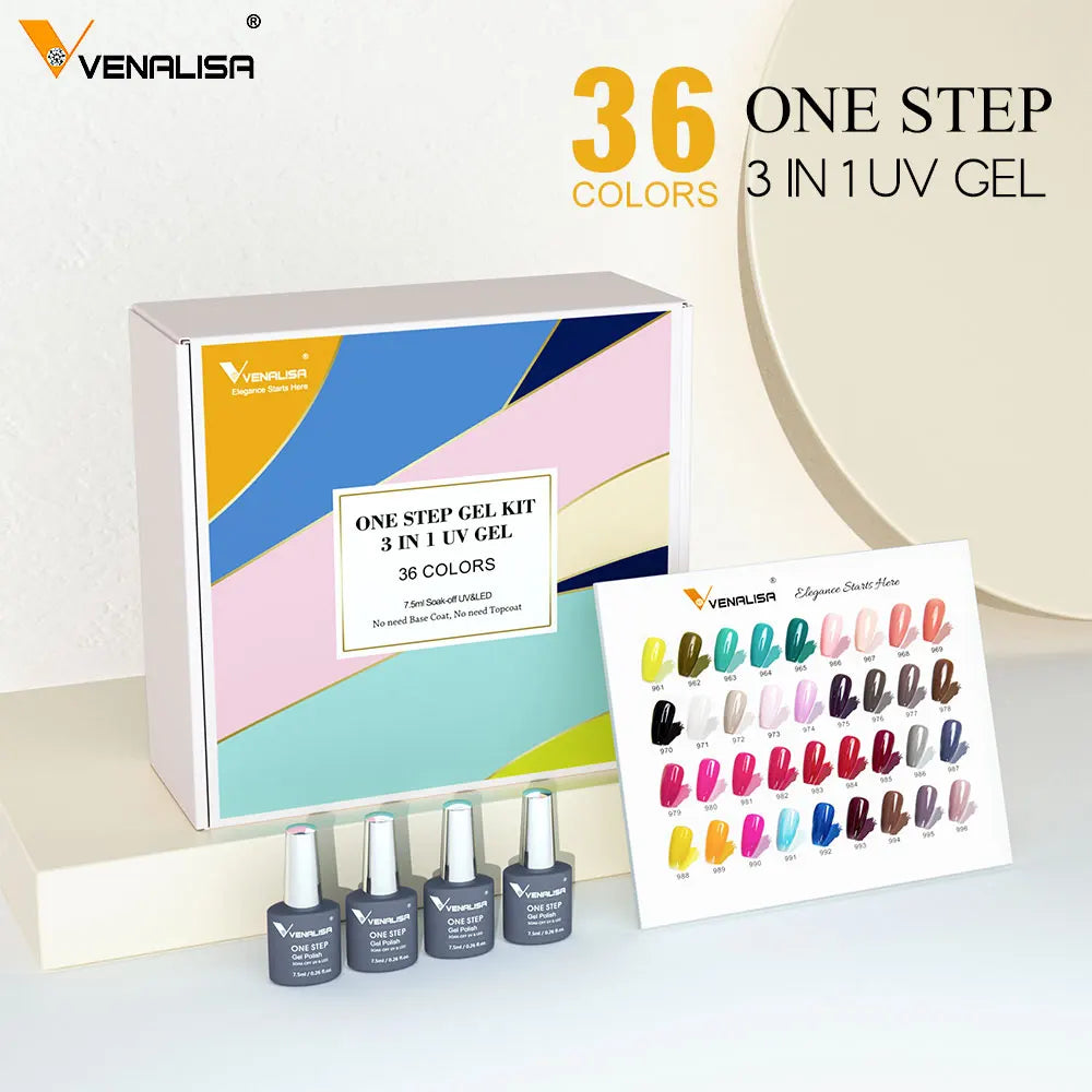 Venalisa VIP Kit 36/60 Colors Nail Gel Polish Set Fast Delivery Soak Off UV LED Base Coat Topcoat Color Book Nail Manicure Gel