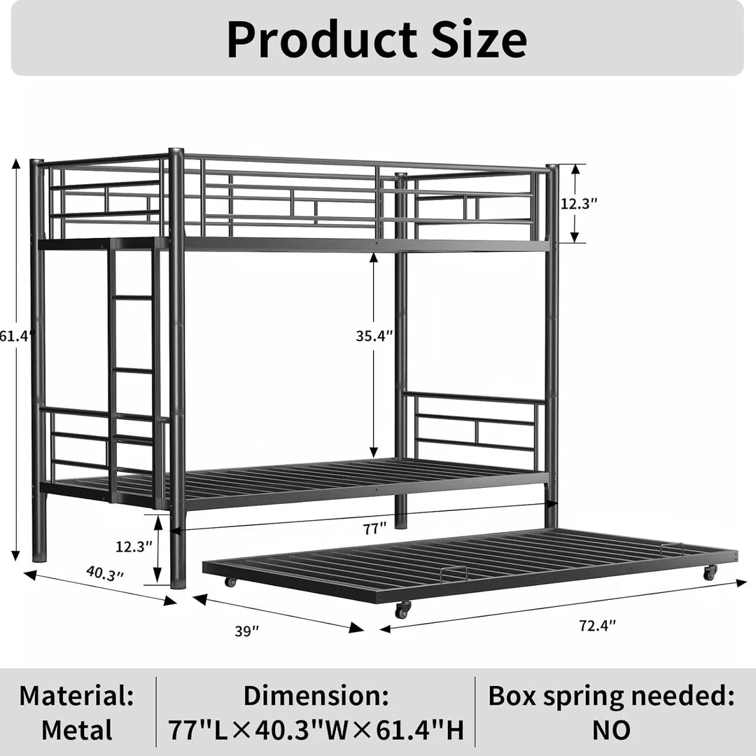 Twin Over Twin Bunk with Trundle
