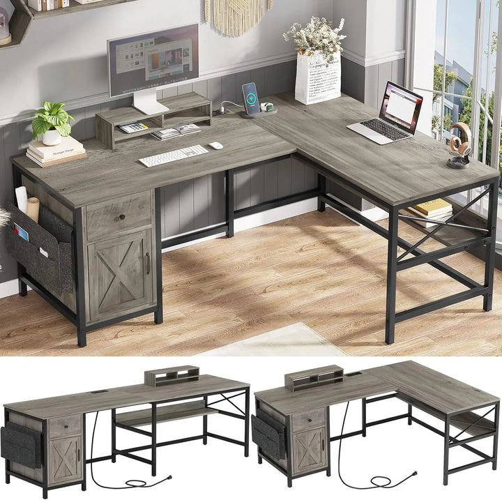 SEDETA 63" L-Shaped Home Office Desk