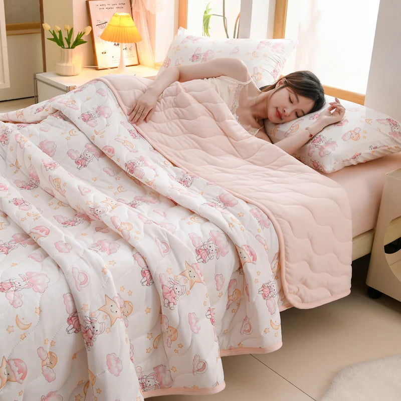 New Florals Spring Summer Blanket for Single Double Soft Skin-friendly Quilt Breathable Comfortable Air Conditioning Comforter