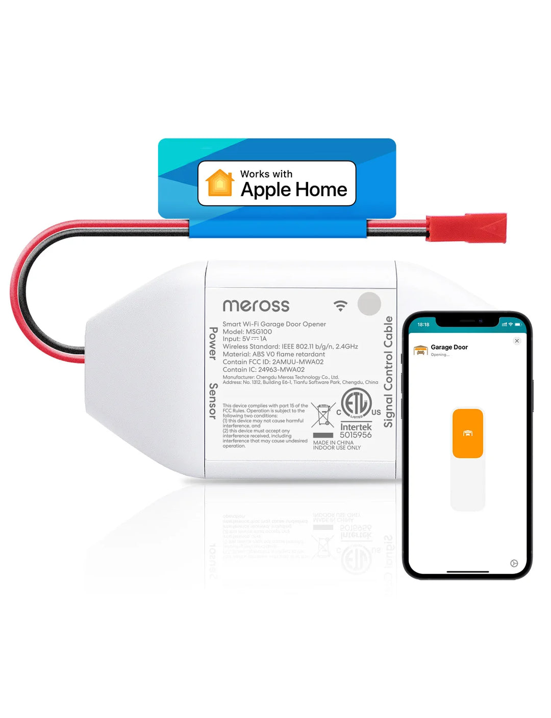 Meross HomeKit Smart WiFi Garage Door Opener WiFi Sensors Controller Remote Control Support Alexa Google Assistant SmartThings
