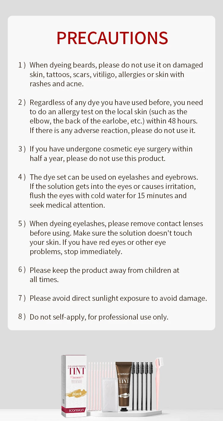 ICONSIGN Lashes Eyebrow Tint Kit Professional Fast Perming Dye Brow Mascara Tattoo Cream Waterproof Long Lasting 60 to 90 Days