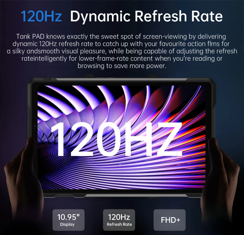 Unihertz 8849 TANK PAD E Rugged Tablet with Projector Android 21000mAh 120Hz 50MP Camera 24GB 512GB 66W 10.95 inch Phone Tablet