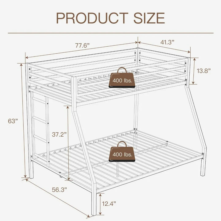 Twin Over Full Metal Bunk