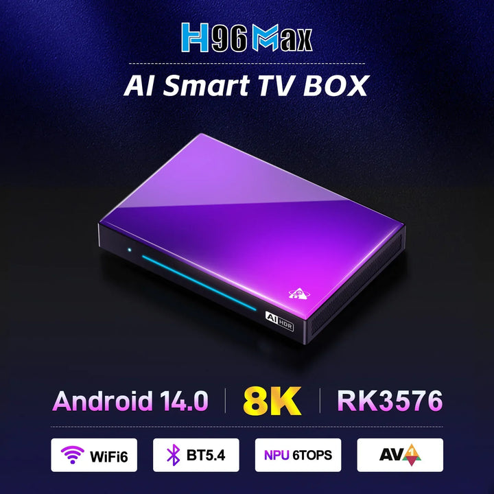 H96 MAX M9 AI Android 14 TV BOX NPU 6TOPS Rockchip RK3576 8-Core 2.4G 5G Wifi6 BT5.4 1000M LAN 8K 4K 120fps 4GB 64GB 8GB 128GB