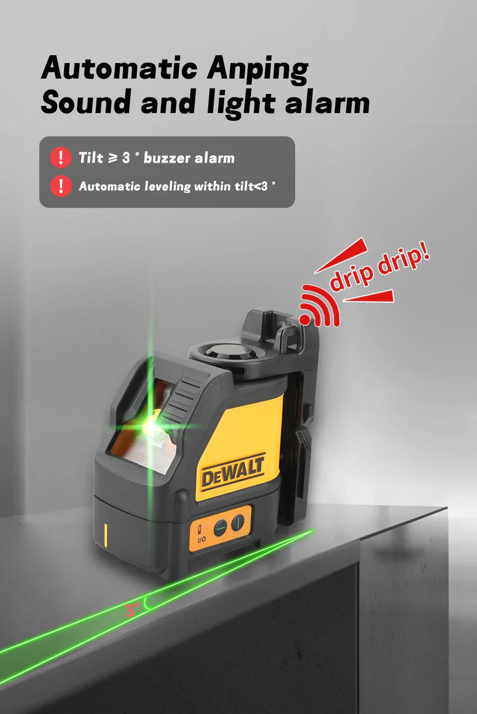 NEWDEWALT DW089LG 12 lines Laser Level 360 Self-Leveling Laser Level Horizontal And Vertical 12V Battery Tool Cross Line