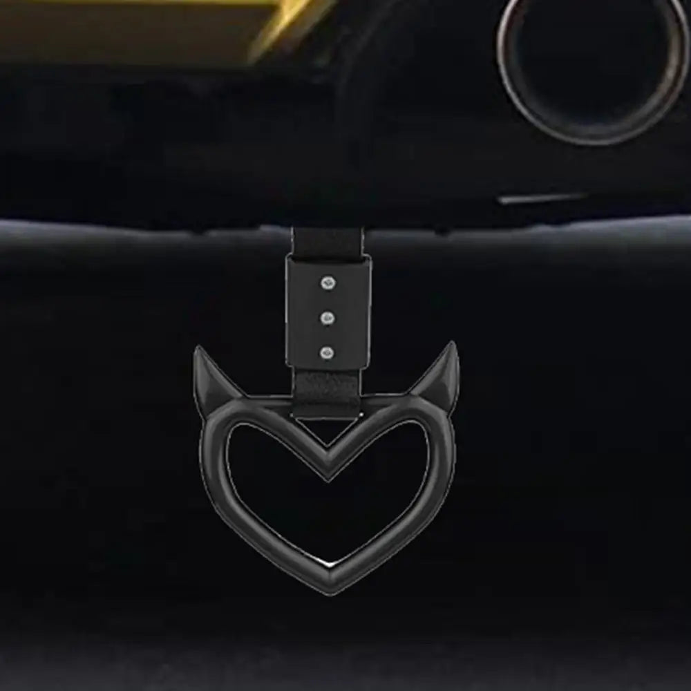 1Pcs New Handle Ring Heart Train Bus Hand Strap Styling Drift Charm Car Warning Tow Strap Hook Sticker