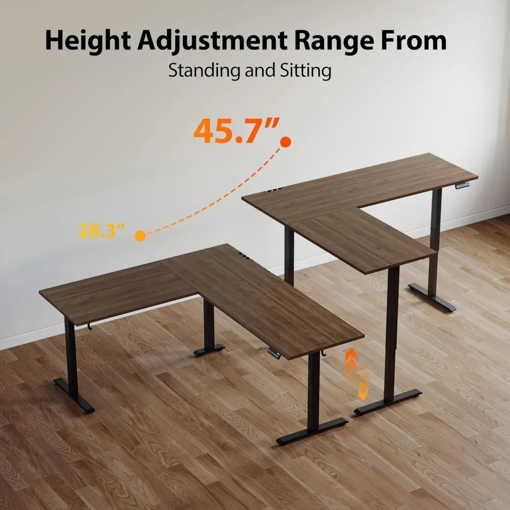 L-Shaped Adjustable Height Standing Desk