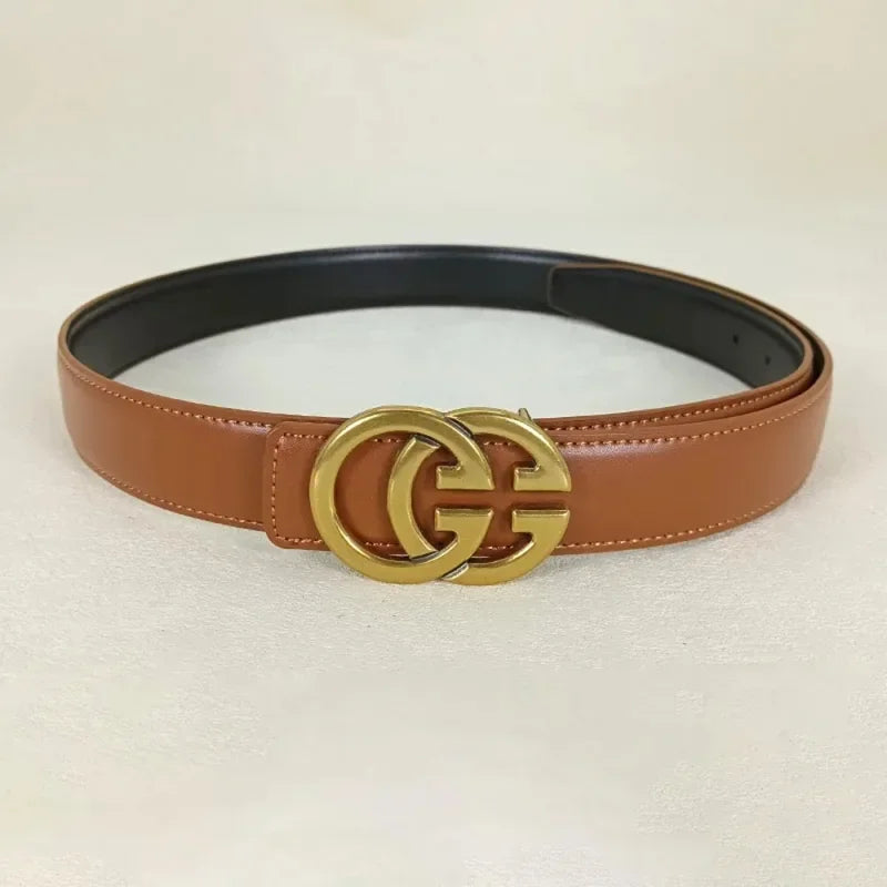 Fashion GG cowhide real leather belt for women luxury desiner Unisex men's belt elegant girdle belt female jeans waistband