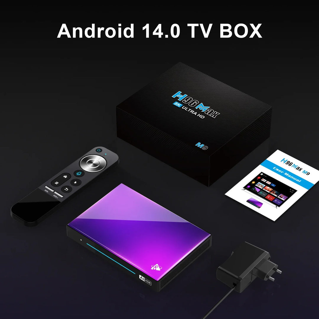 H96 MAX M9 AI Android 14 TV BOX NPU 6TOPS Rockchip RK3576 8-Core 2.4G 5G Wifi6 BT5.4 1000M LAN 8K 4K 120fps 4GB 64GB 8GB 128GB