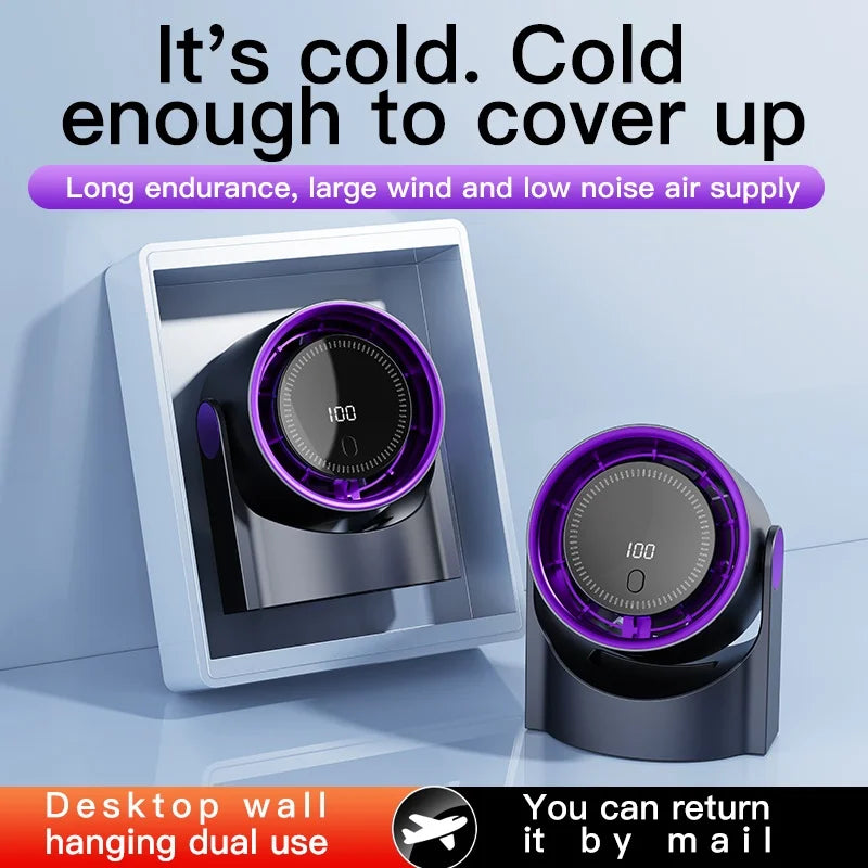 Xiaomi Smart Electric Fan 100 Speed Bladeless Fan USB Charging Desktop Silent Wall Mounted Air Conditioner Office Indoor Camping