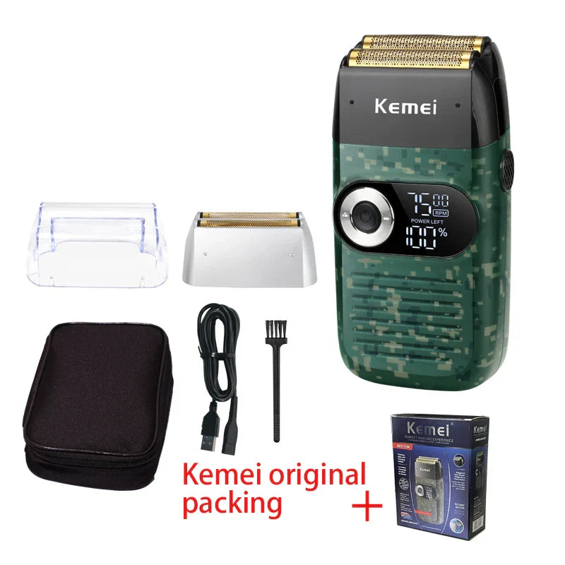Kemei Electric Shaver Men Rechargeable Beard Shaver Electric Razor Floating Barber Hair Trimmer Face Care Shaving Machine