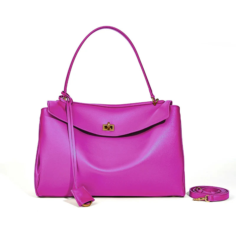 2025 Luxury Brand Rodeo Woman Bags Spring Autumn Genuine Leather Women Totes Fashion Gold Buckle Women Shoulder HandBags