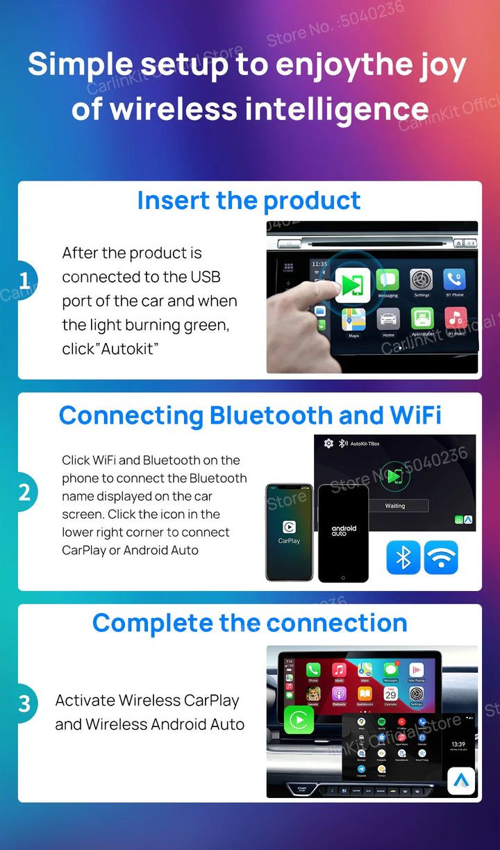 2025  CarlinKit CarPlay AI Box Android 13.0 SM6225 QCM6125 Android Auto Wireless CarPlay Adapter 2.4+5GGPS 64G 128G FOTA Upgrade