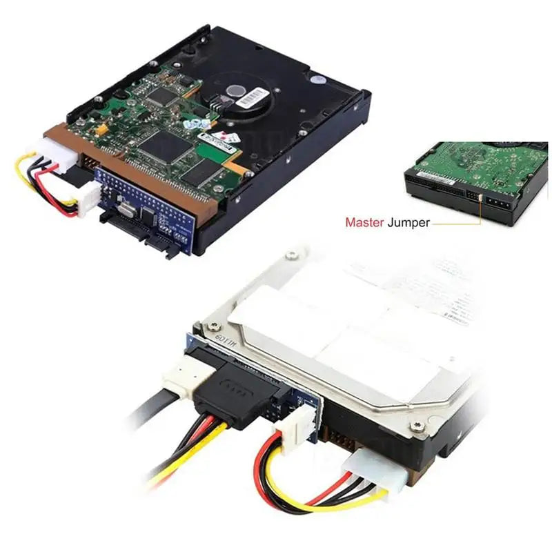 IDE to SATA Adapter HDD 3.5 IDE to SATA Hard Disk Converter PATA IDE 39/40Pin to SATA 22Pin Hard Drive Connector with Data Cable