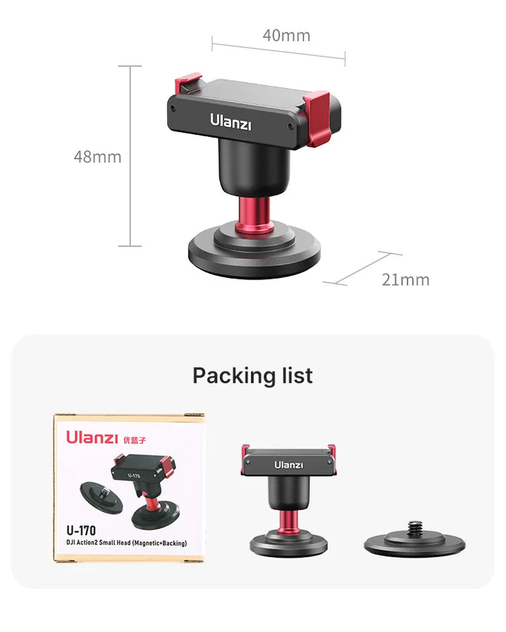 Ulanzi MT-50 Magnetic Tripod for Dji Osmo Action 5 4 3 Adjustable Underwater Selfie Stick Stand Mount Action Camera Accessories