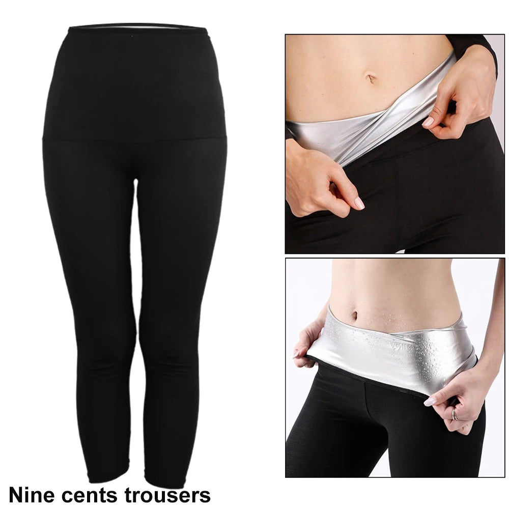 Sauna Sweat Suit Weight Loss Shapewear Shorts Pockets Waist Trainer Body Shaper Sweatsuit Exercise Fitness Gym for Women Girls