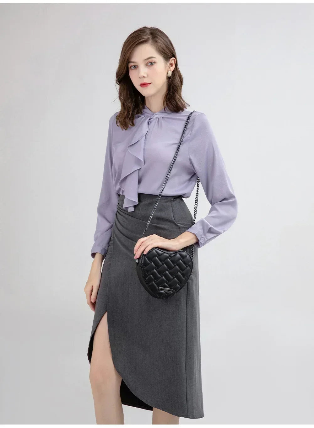 2024 Women's Heart-Shaped Herringbone Crossbody Bag with Eagle and Bird Head Shoulder Bag Chain Purse