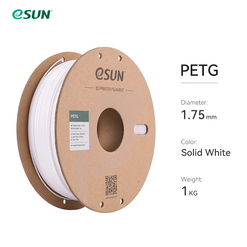 eSUN PETG Filament 1.75mm,3D Printer Filament PETG Accuracy +/- 0.05mm,1KG 2.2LBS Spool 3D Printing Materials for 3D Printers