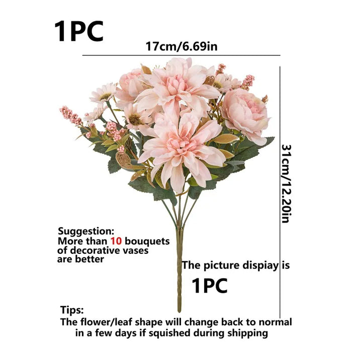 1Pc Artificial Silk Dahlia Rose Daisy