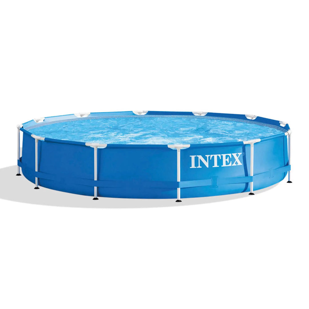 Round Metal Frame Above Ground Swimming Pool, Blue