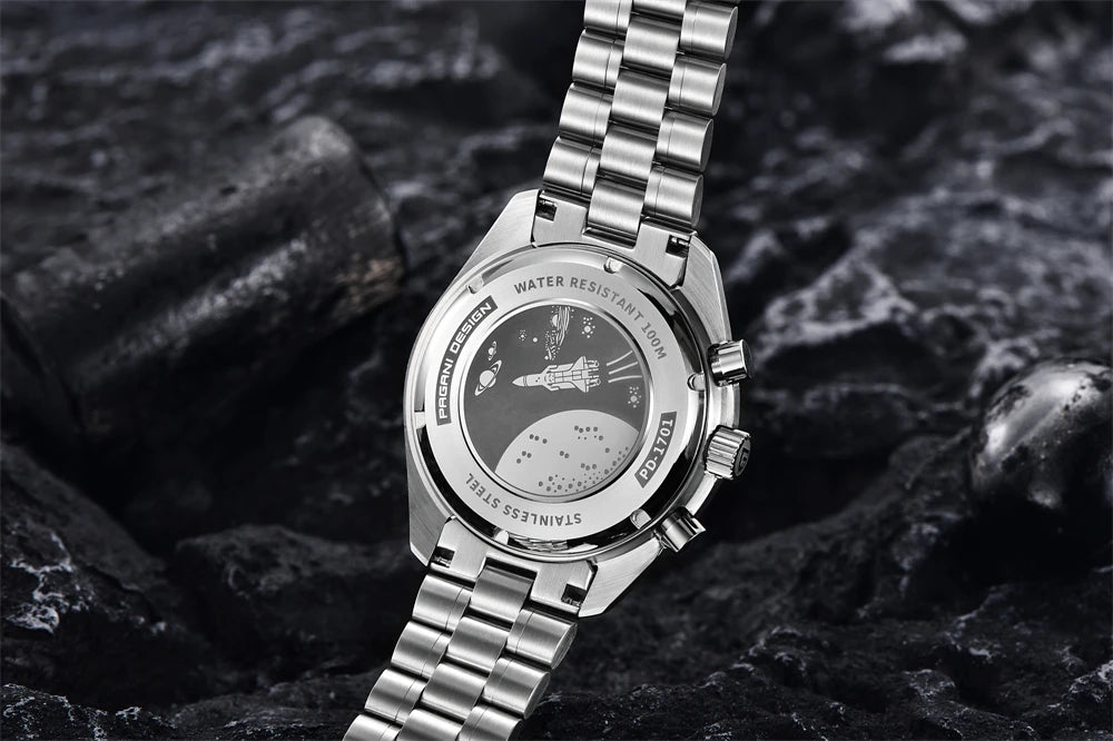 PAGANI DESIGN Moon Mens Watches 2024 Top Brand Luxury Quartz Watch For Men Chronograph Luminous Sapphire Mirror Waterproof Clock